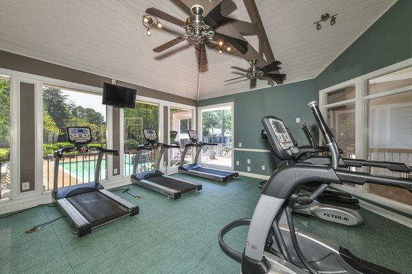 Fitness center featuring modern equipment at Avana Chase Apartments