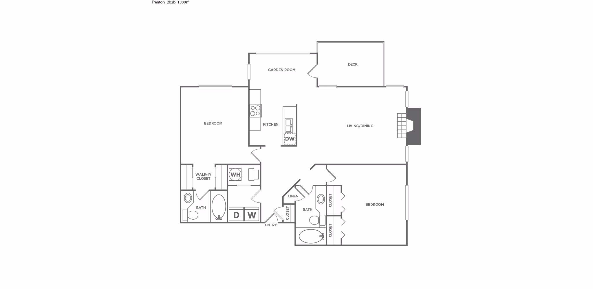 Two Bedroom Two Bath 1300 SF767422 floor plan at Avana Court Apartments