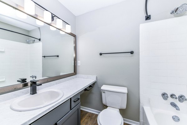 Modern bathroom with sleek fixtures at Avana Court Apartments luxury living space