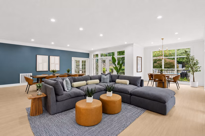Clubhouse with modern lounge area and sleek design at Avana Court Apartments Ideal for gatherings and relaxation in a luxury community setting
