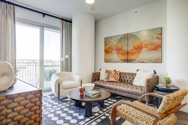living room at Alexan Waterloo Apartments