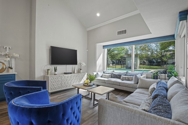 Modern clubhouse with stylish lounge and entertainment spaces at Eagle Point Apartments