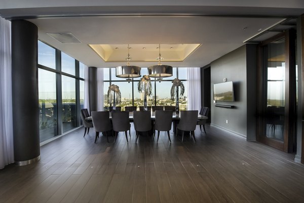 Modern meeting facility with sleek design at 2929 Weslayan Apartments, offering a professional space for residents' gatherings and events