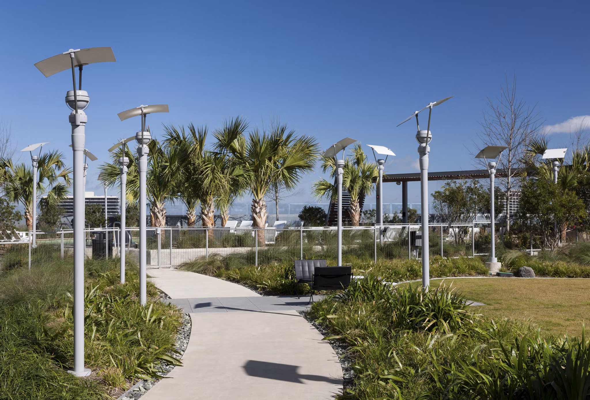 Elegant outdoor patio area at 2929 Weslayan Apartments offering luxury city living amenities