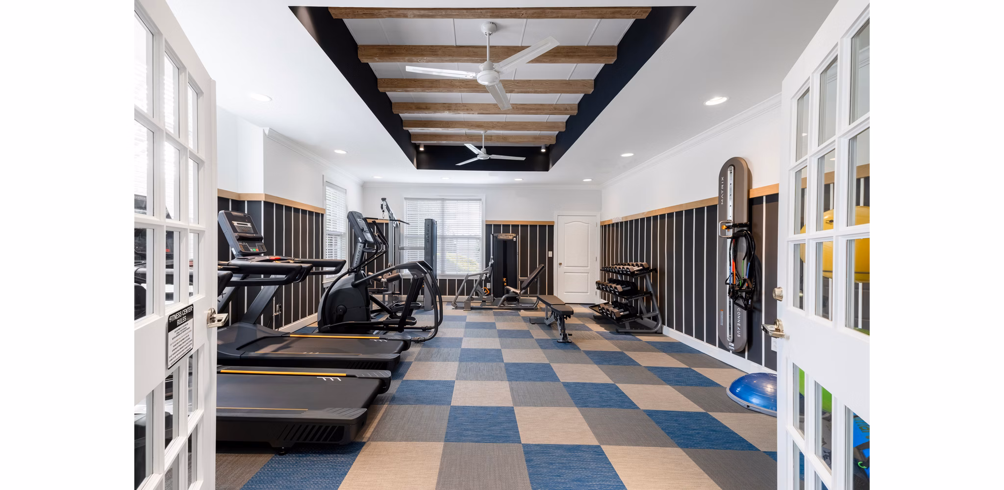 Modern fitness center with state-of-the-art equipment at HeatherGate at Oxford Valley Apartments for active lifestyle enthusiasts