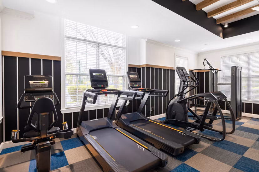 Modern fitness center with state-of-the-art equipment at HeatherGate at Oxford Valley Apartments for luxury living