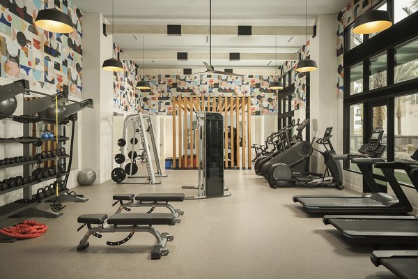 State-of-the-art fitness center with modern equipment at The Tyler Apartments