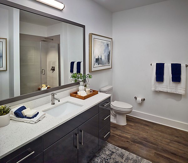 Modern bathroom featuring sleek fixtures at Generation Atlanta Apartments