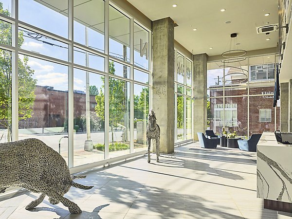 Stylish clubhouse featuring modern seating and decor at Generation Atlanta Apartments