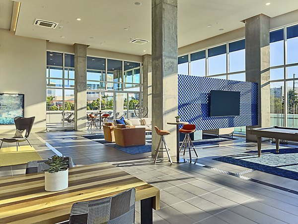 Clubhouse featuring modern design and cozy seating at Generation Atlanta Apartments in the heart of the city