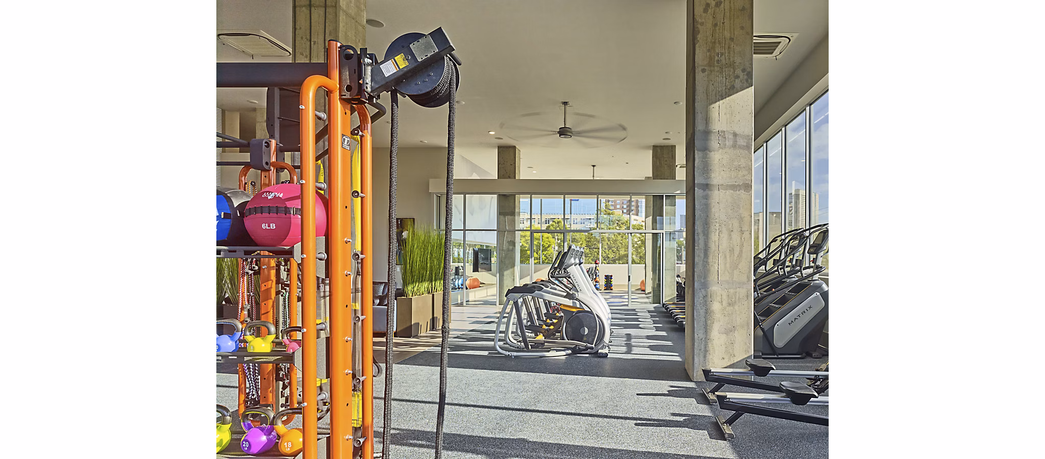 Modern fitness center with state-of-the-art equipment at Generation Atlanta Apartments