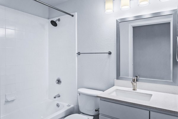 Modern bathroom with luxurious fixtures at The Urban Apartments