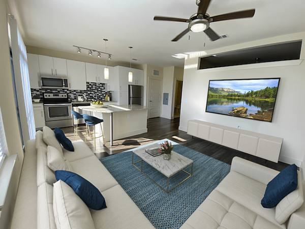 living room at Tate at Tanglewood Apartments