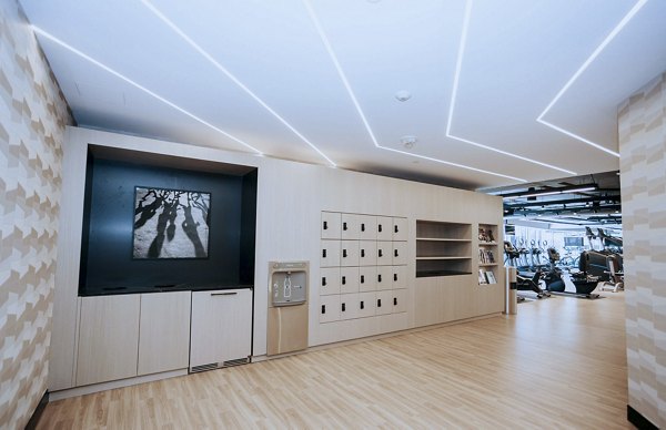 Fitness center with state-of-the-art equipment at REN Apartments in the Greystar community