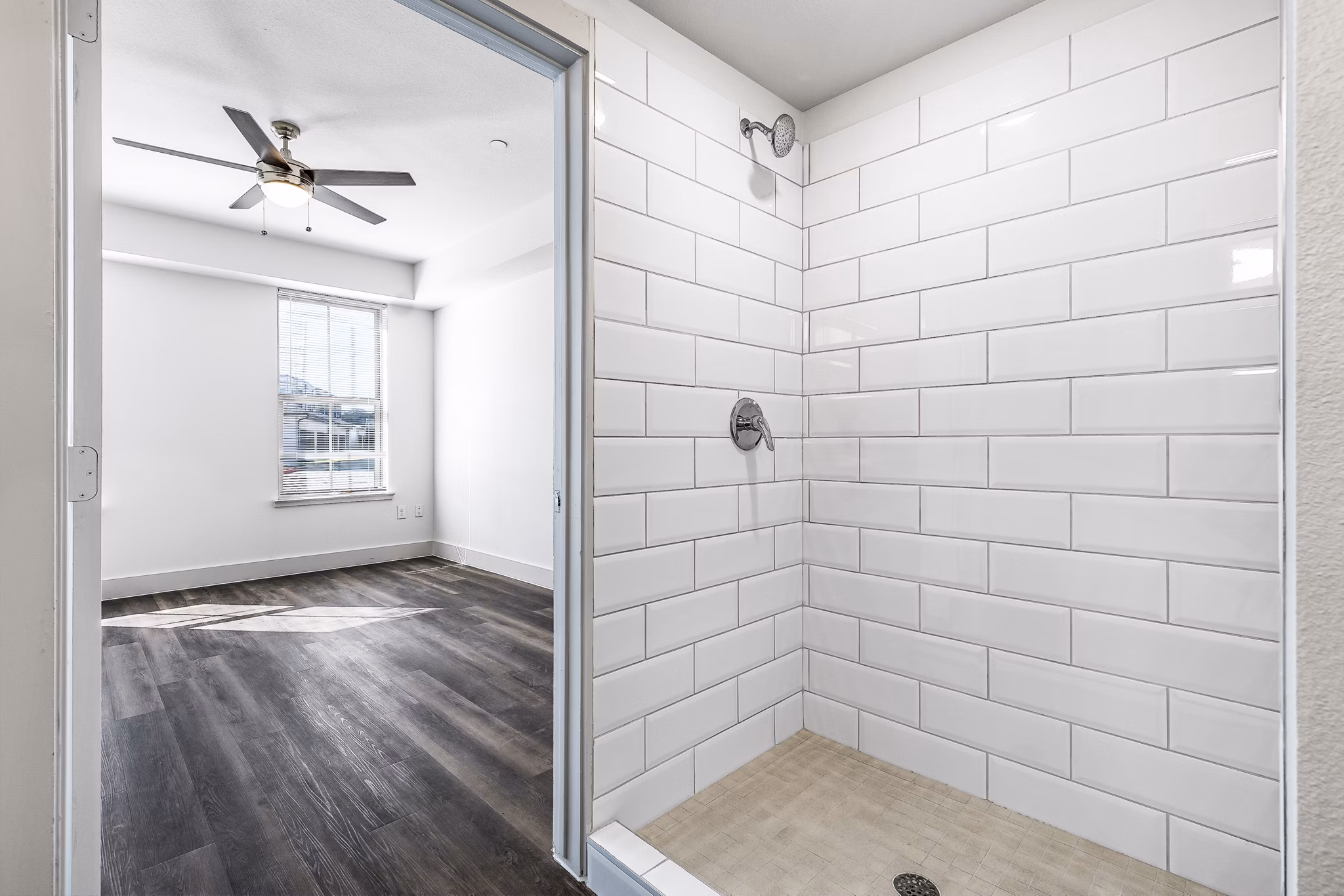 Modern bathroom with sleek fixtures at Nexus at Goodnight Ranch Apartments