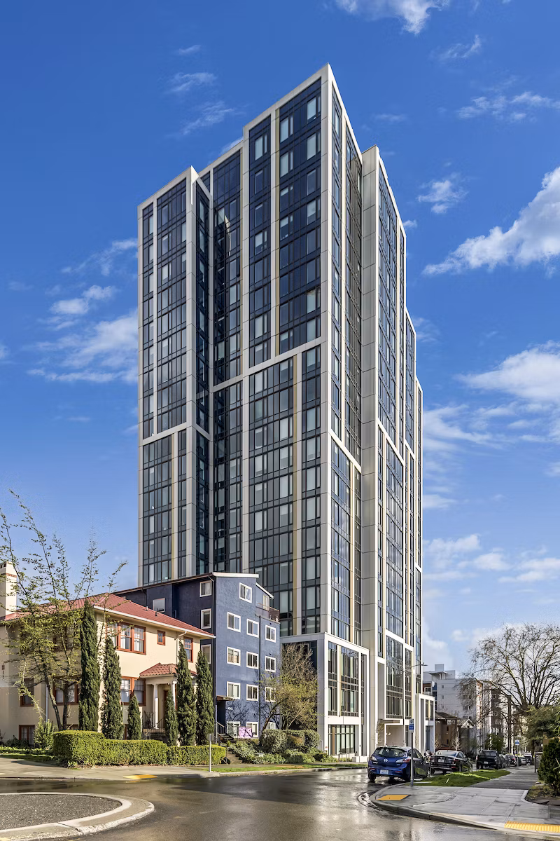 The Accolade: Contemporary luxury apartment building in vibrant city setting