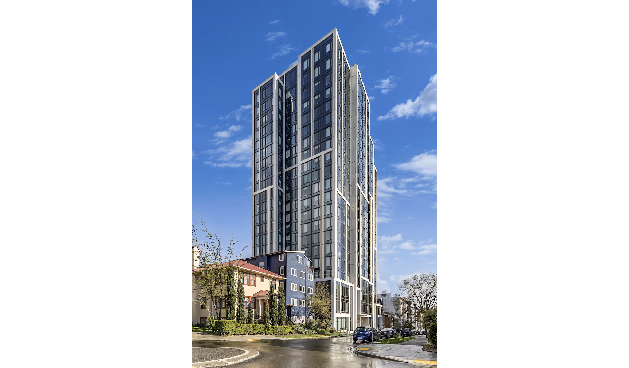 The Accolade: Contemporary luxury apartment building in vibrant city setting