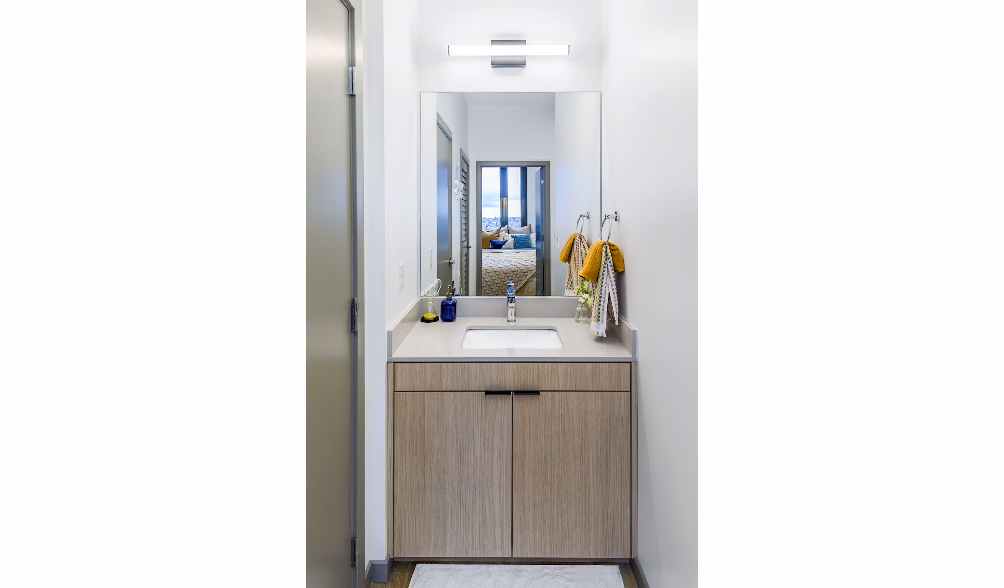 Bathroom featuring modern fixtures and sleek design at The Accolade Apartments