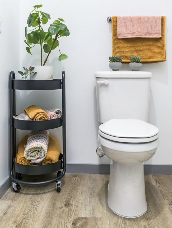 Modern bathroom with sleek fixtures at The Accolade Apartments