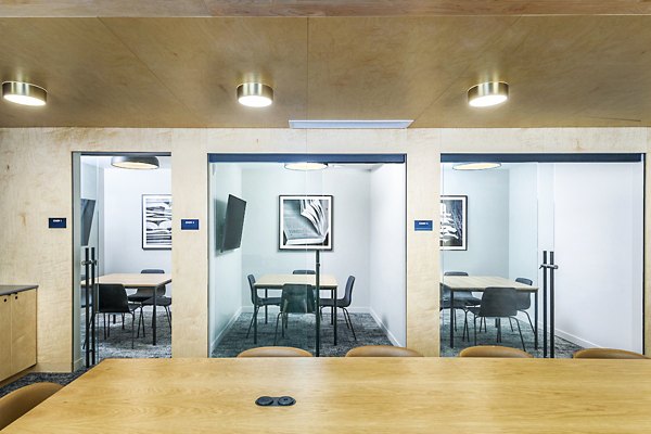 Clubhouse and study area with modern seating at The Accolade Apartments