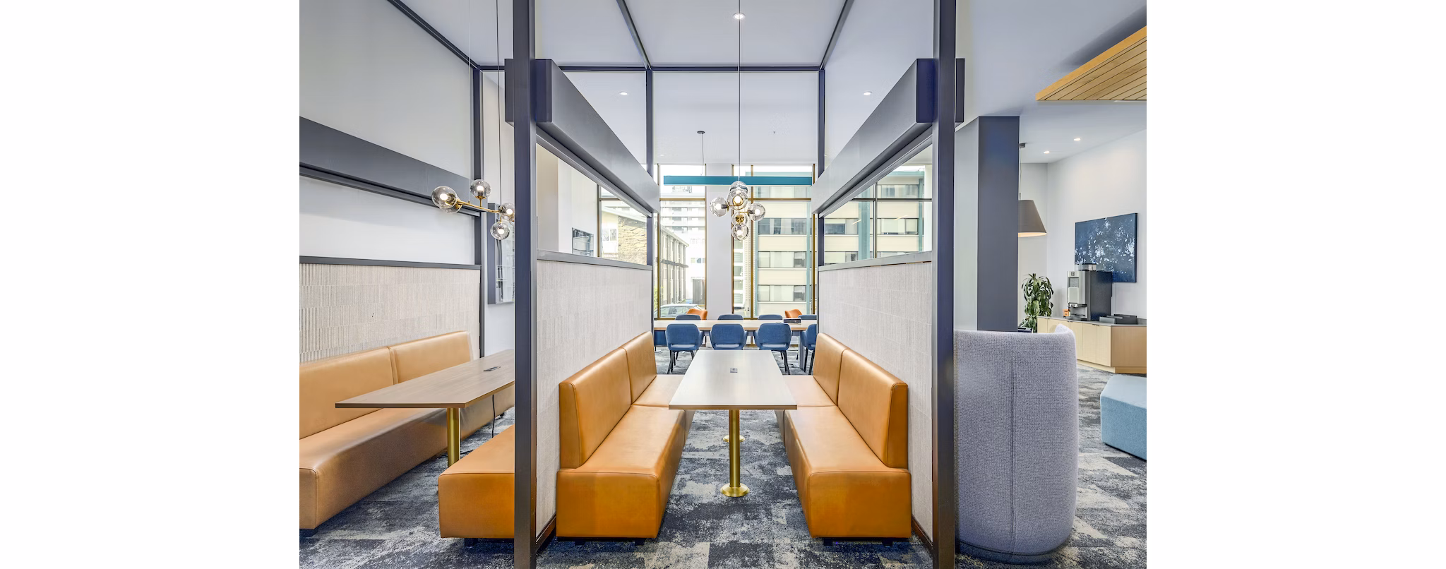 The Accolade Apartments: Stylish clubhouse/lobby featuring elegant seating and modern design