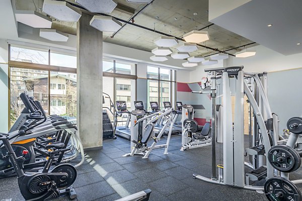 State-of-the-art fitness center with modern equipment at The Accolade Apartments