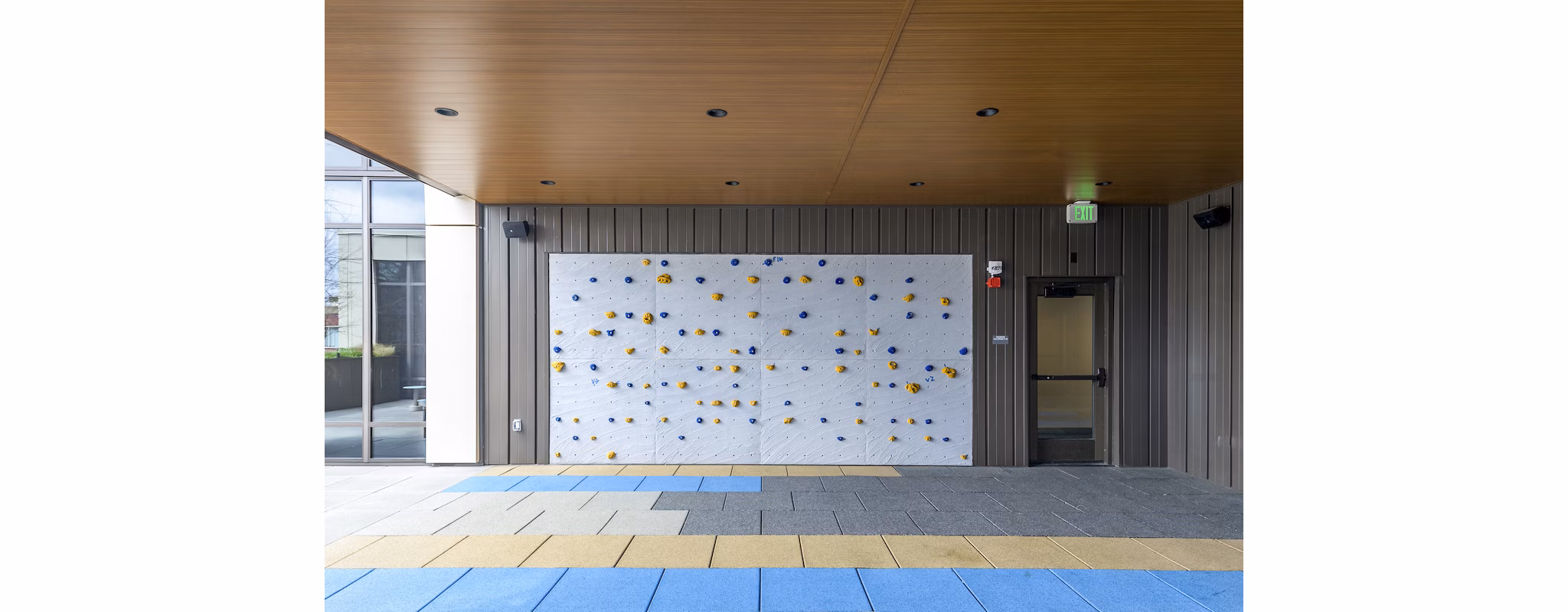 Climbing wall in modern fitness center at The Accolade Apartments