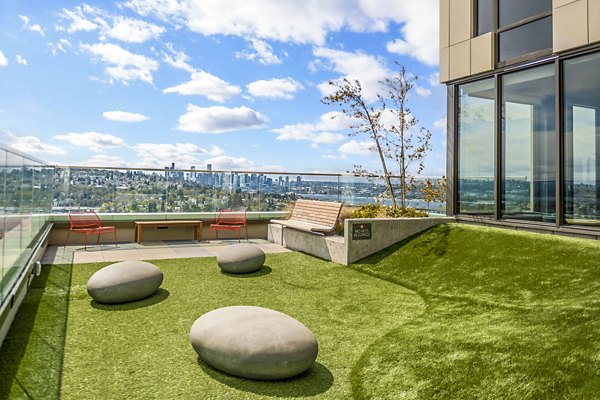 Spacious patio with scenic views at The Accolade Apartments