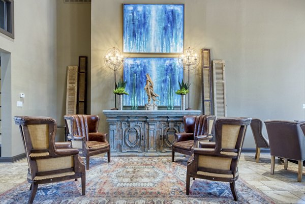 Elegant clubhouse featuring modern furnishings at Preston Peak Apartments, a luxury community