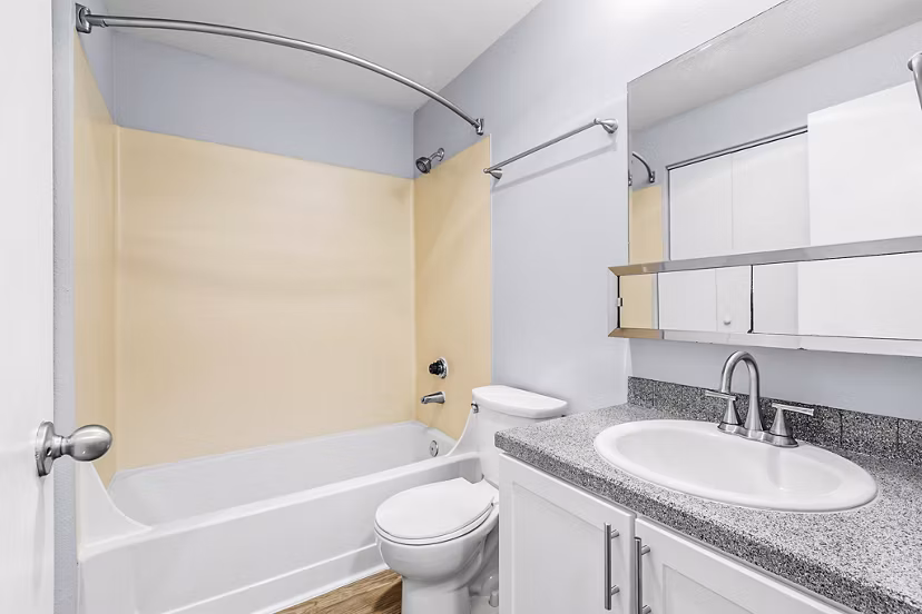 Modern bathroom with sleek fixtures at Avana West Hill Apartments