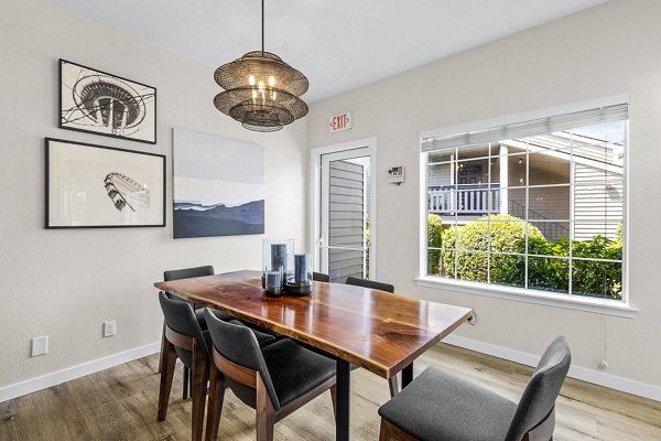 Clubhouse featuring modern design and spacious seating at Avana West Hill Apartments luxury community