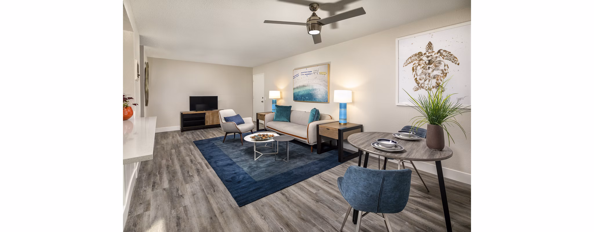 Elegant dining area with modern fixtures at Stone Arbor Apartments