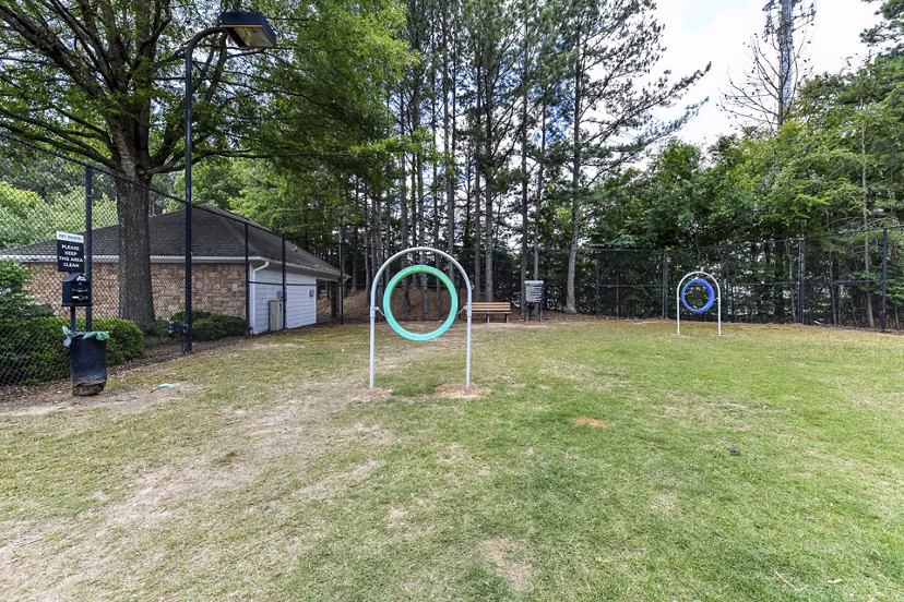 Expansive dog park with agility equipment at Avana Twenty9 Apartments