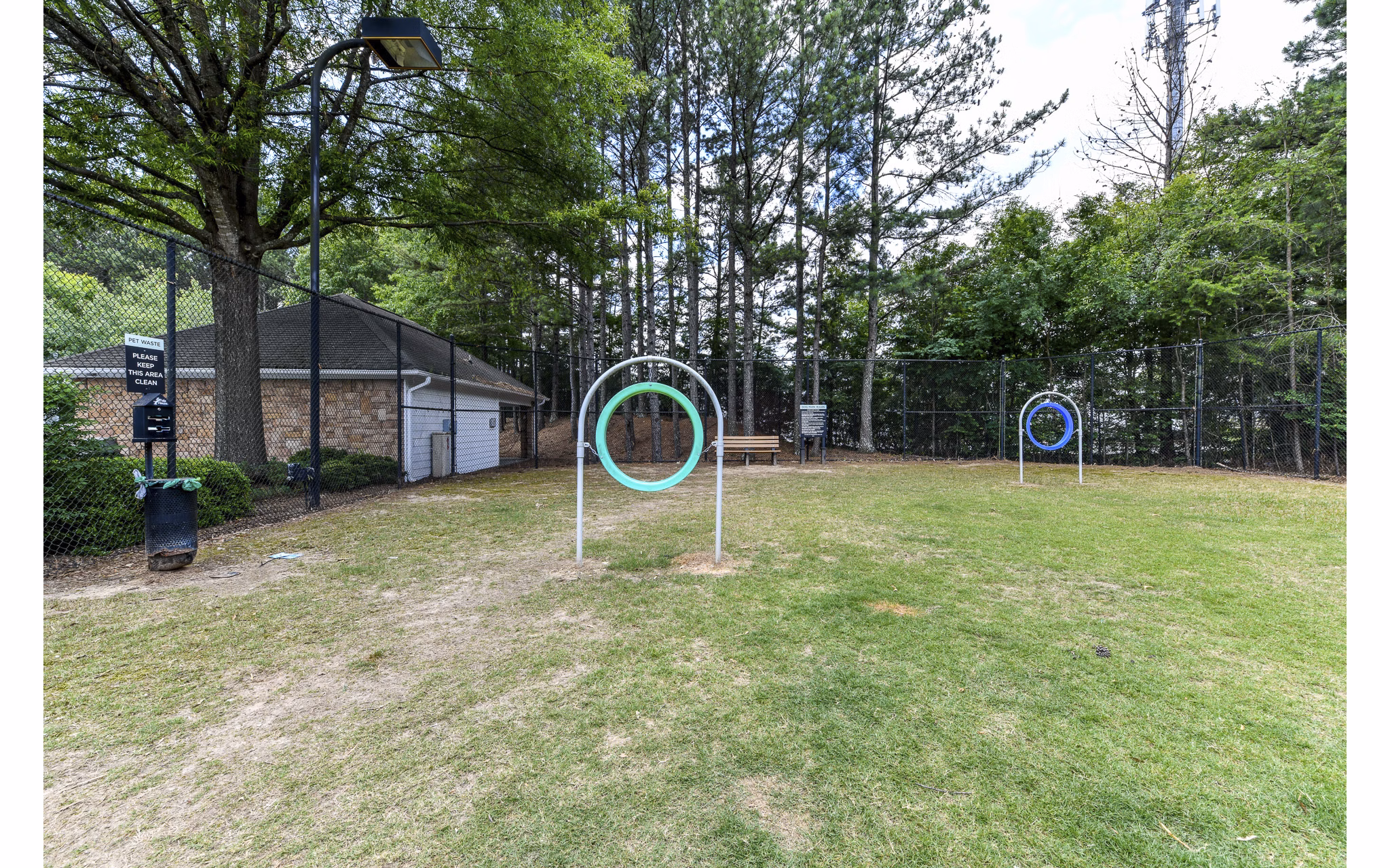 Expansive dog park with agility equipment at Avana Twenty9 Apartments