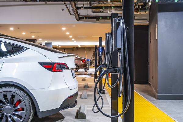 garage/covered parking/electric charging station at MV Apartments