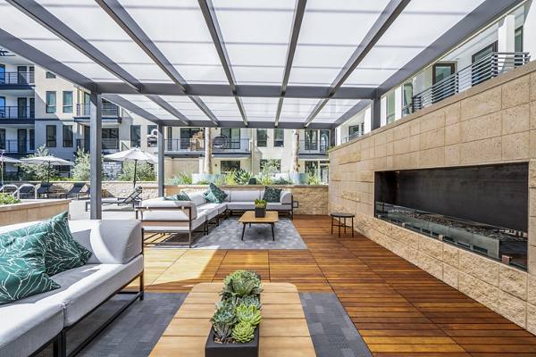 fire pit/patio at MV Apartments