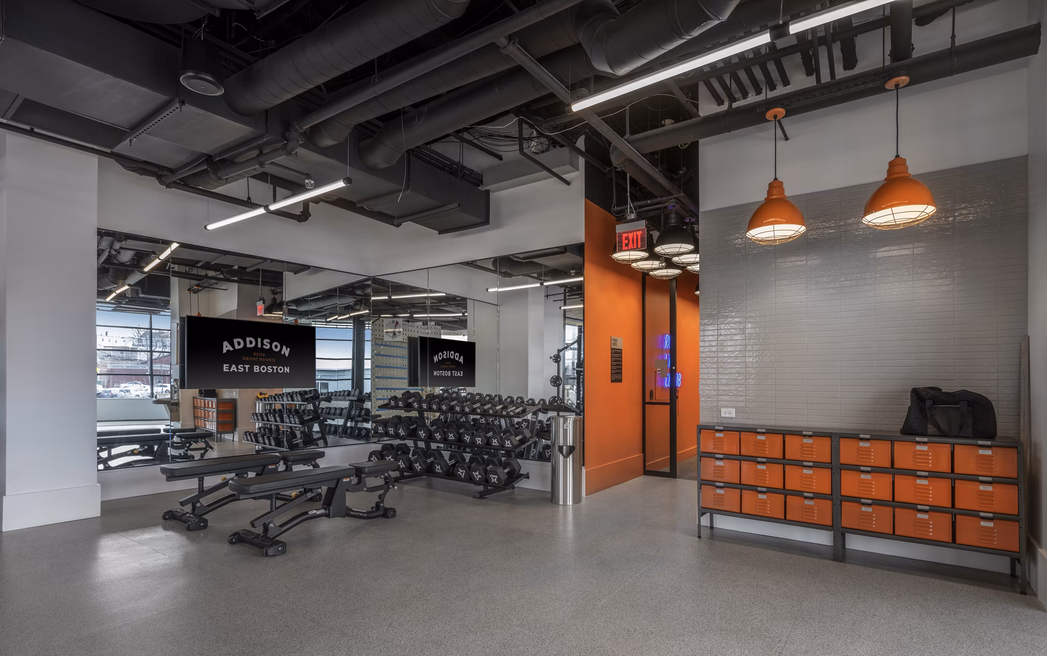 Modern fitness center at Addison Apartments featuring state-of-the-art equipment for active lifestyles