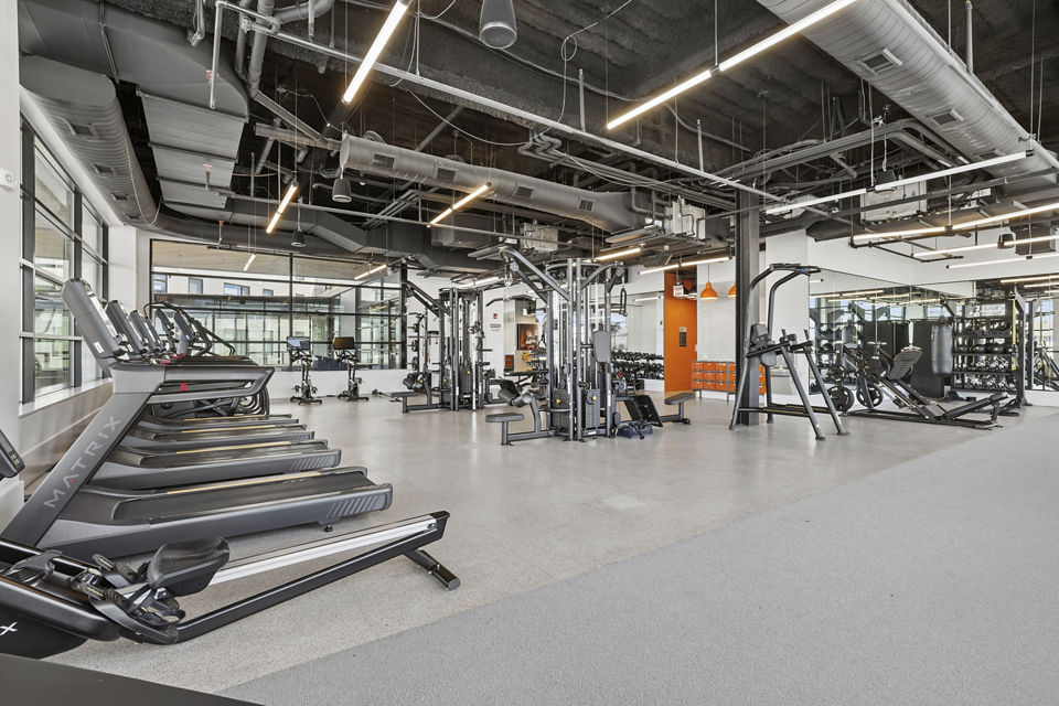 Modern fitness center at Addison Apartments featuring state-of-the-art equipment for active lifestyles