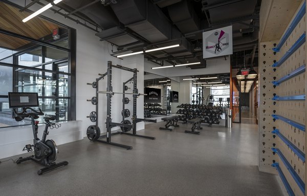 Modern fitness center with state-of-the-art equipment at Addison Apartments, promoting healthy living and wellness in a luxury environment