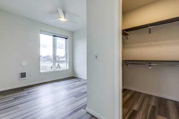 bedroom and closet at EdgePoint Apartments