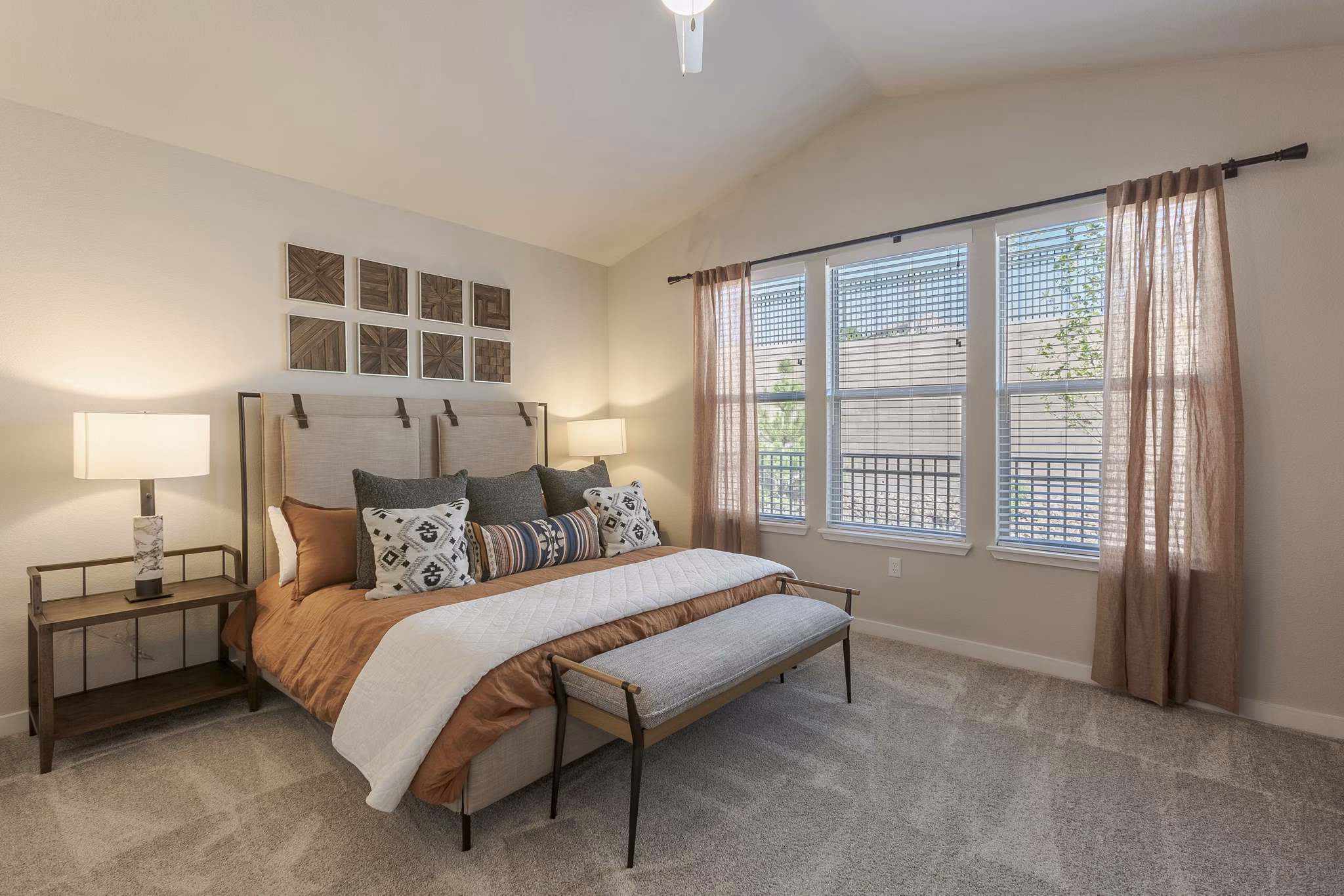 Spacious bedroom with modern design at Overture Andalucia Apartments, Greystar luxury apartments for active adults