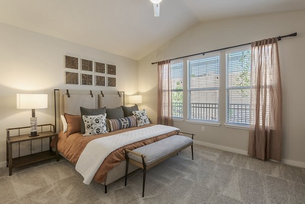 Spacious bedroom with modern design at Overture Andalucia Apartments, Greystar luxury apartments for active adults