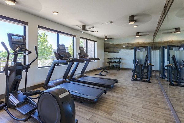 State-of-the-art fitness center with modern equipment at Overture Andalucia Apartments