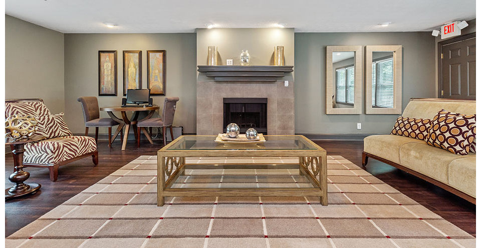 Elegant clubhouse with modern decor at Somerset at the Crossings Apartments