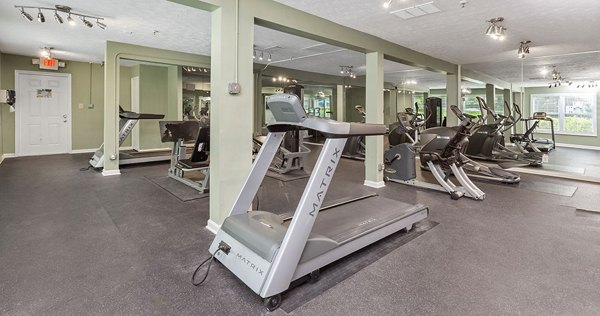 State-of-the-art fitness center with weight and cardio equipment at Somerset at the Crossings Apartments