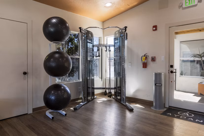State-of-the-art fitness center at Aydan Apartments offering modern equipment and spacious workout areas for residents