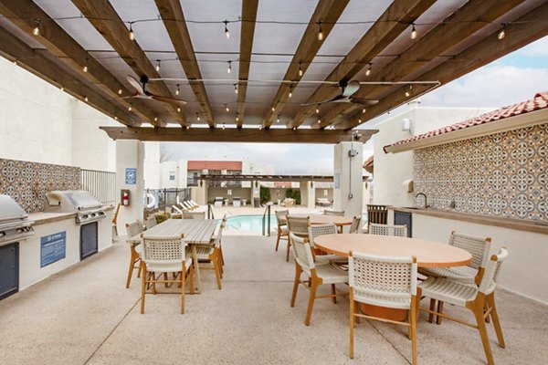 Aydan Apartments: Outdoor grill area on modern patio, ideal for luxury social gatherings and BBQs