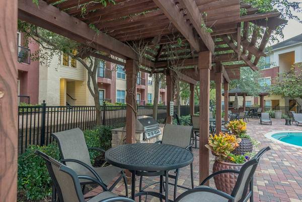 grill area at Oasis at Piney Point Apartments