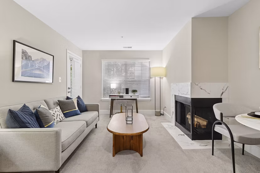 living room at Arbors on Duke Apartments