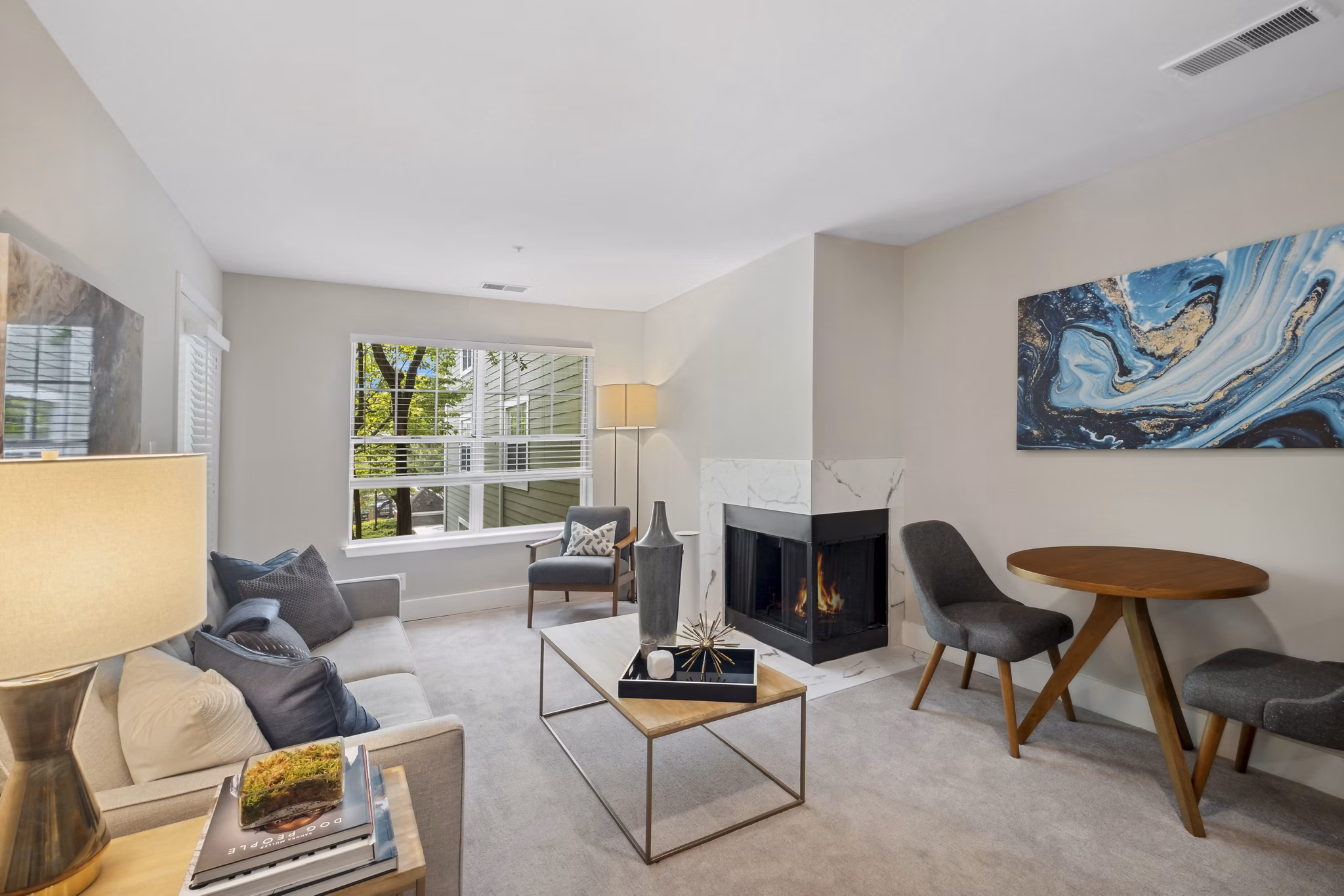 living room at Arbors on Duke Apartments